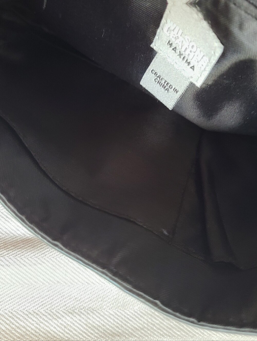 Wilsons Leather Maxima Black Leather Bag with Gold Chain and Crown Accent - Picture 6 of 8